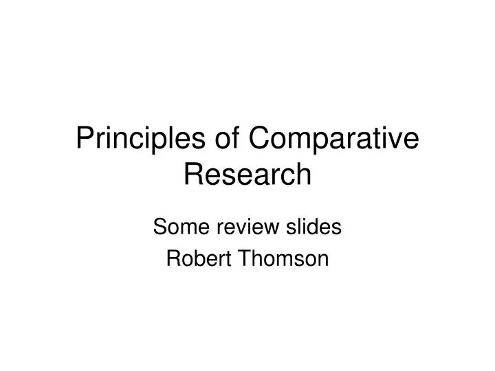principles of comparative research