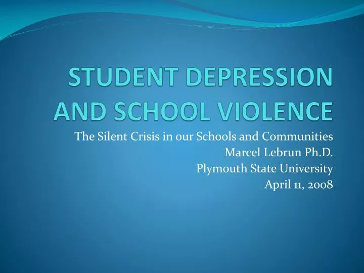 student depression and school violence
