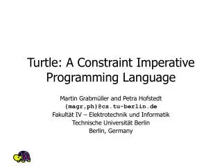 Turtle: A Constraint Imperative Programming Language