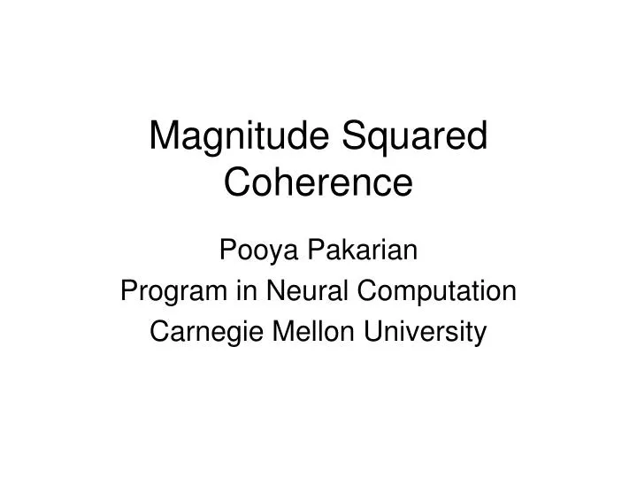 magnitude squared coherence