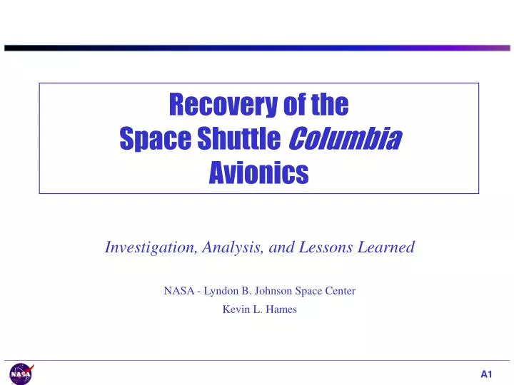 recovery of the space shuttle columbia avionics