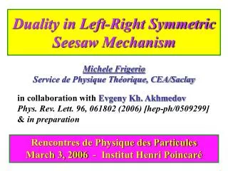 Duality in Left-Right Symmetric Seesaw Mechanism