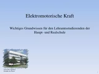 elektromotorische kraft wichtiges grundwissen f r den lehramtsstudierenden der haupt und realschule