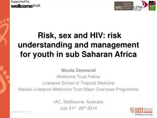 Risk, sex and HIV: risk understanding and management for youth in sub Saharan Africa