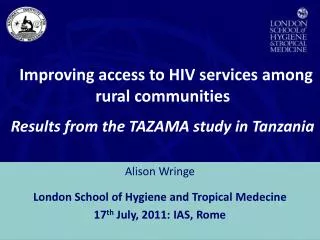 Improving access to HIV services among rural communities
