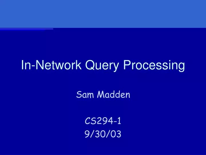 in network query processing