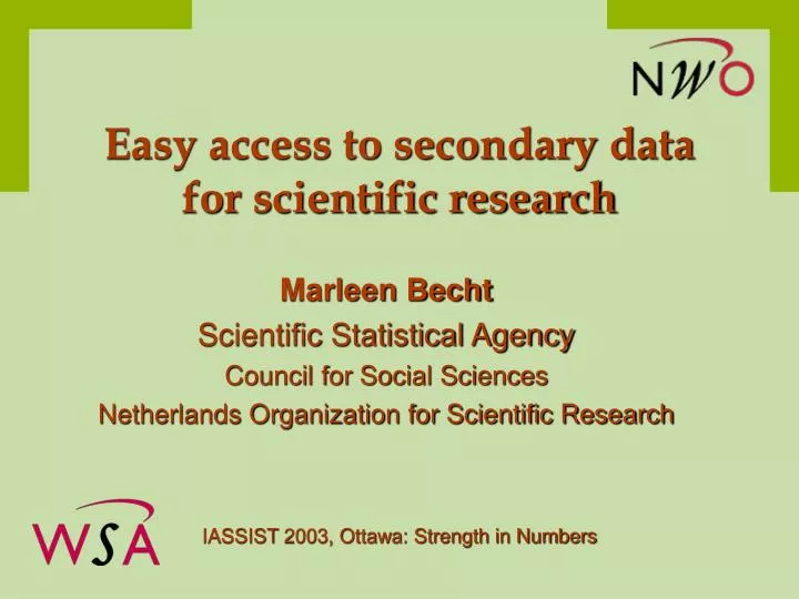 easy access to secondary data for scientific research