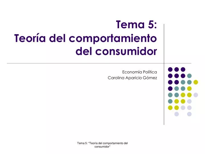 tema 5 teor a del comportamiento del consumidor