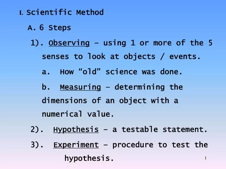 i scientific method