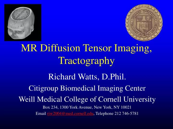 mr diffusion tensor imaging tractography