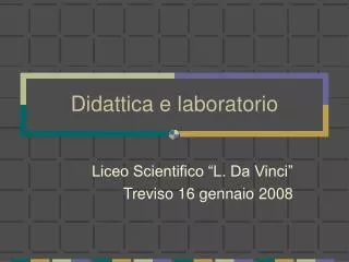 didattica e laboratorio