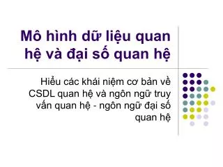 m h nh d li u quan h v i s quan h