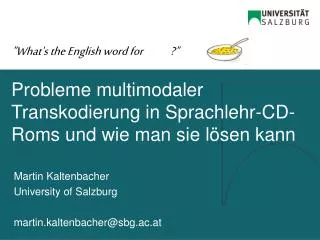 probleme multimodaler transkodierung in sprachlehr cd roms und wie man sie l sen kann