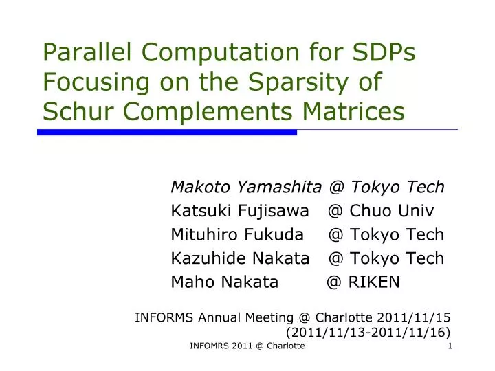 parallel computation for sdps focusing on the sparsity of schur complements matrices