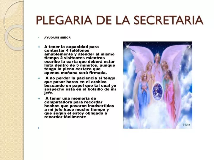 plegaria de la secretaria