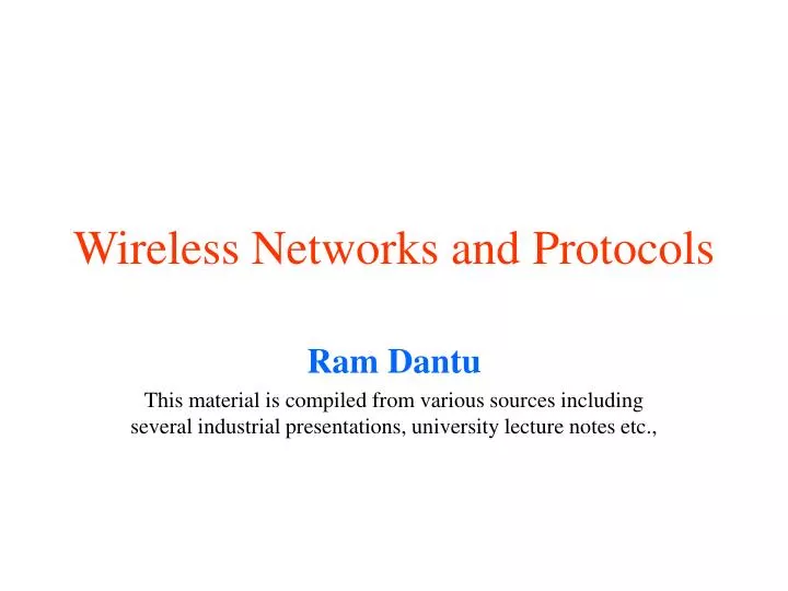 wireless networks and protocols
