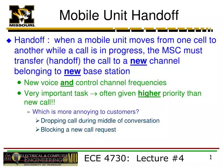 mobile unit handoff