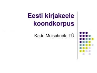 eesti kirjakeele koondkorpus