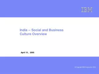 India -- Social and Business Culture Overview