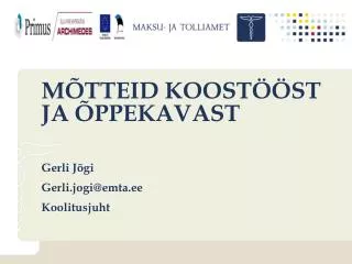 m tteid koost st ja ppekavast