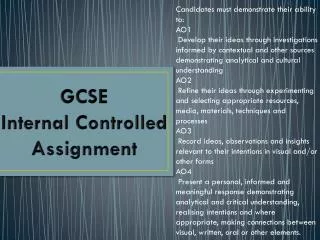 GCSE Internal Controlled Assignment