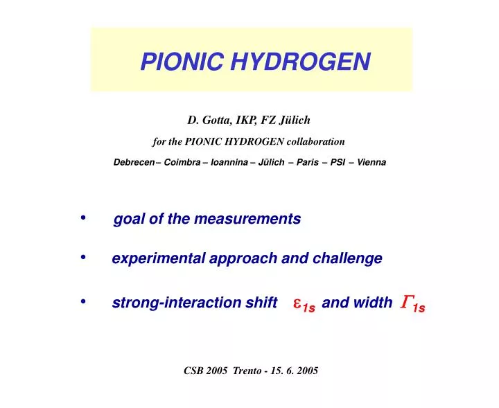 pionic hydrogen
