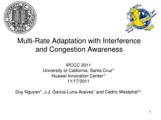 Multi-Rate Adaptation with Interference and Congestion Awareness