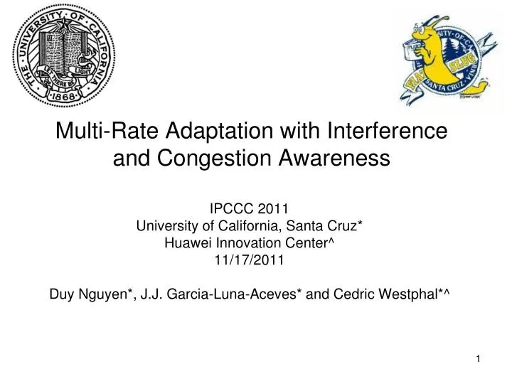 multi rate adaptation with interference and congestion awareness