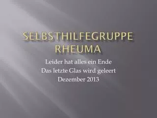 selbsthilfegruppe rheuma