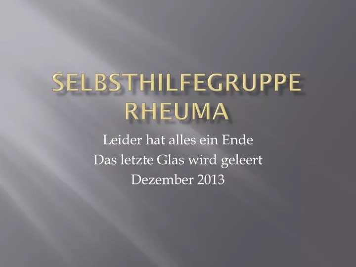 selbsthilfegruppe rheuma