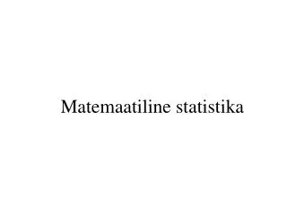 Matemaatiline statistika