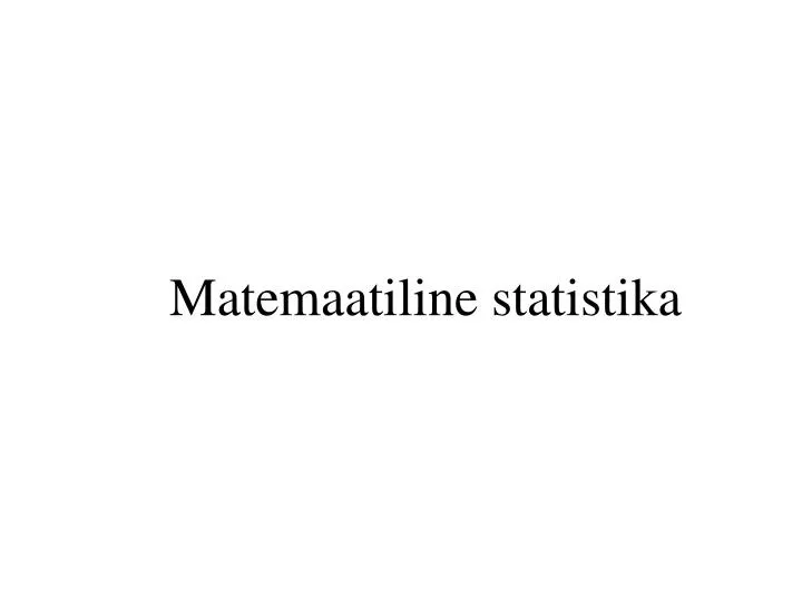 matemaatiline statistika