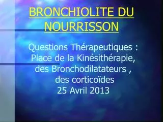 bronchiolite du nourrisson