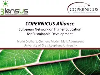 COPERNICUS Alliance European Network on Higher Education for Sustainable Development