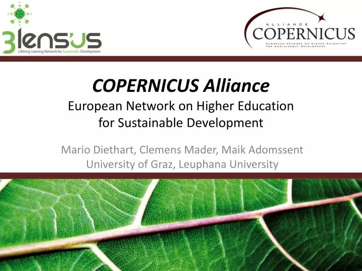 copernicus alliance european network on higher education for sustainable development
