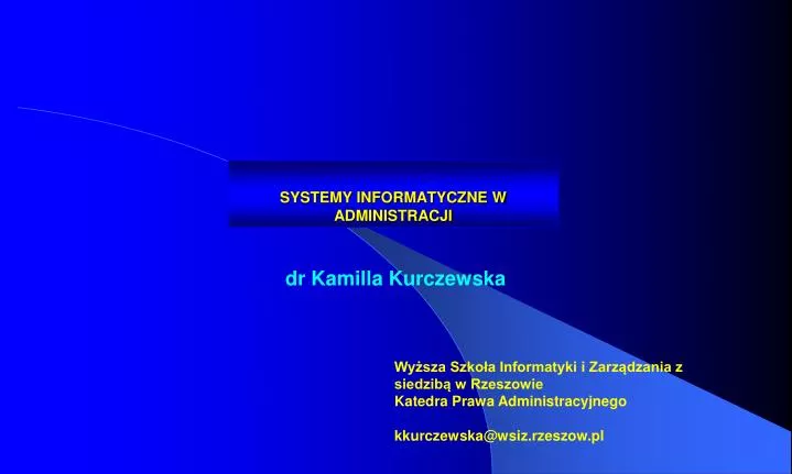 systemy informatyczne w administracji