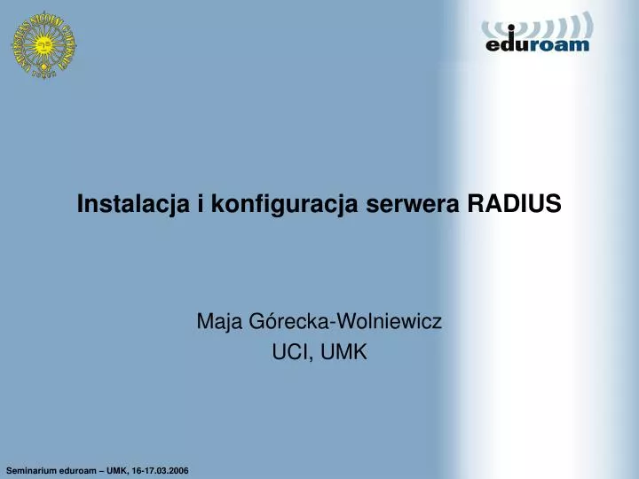 instalacja i konfiguracja serwera radius