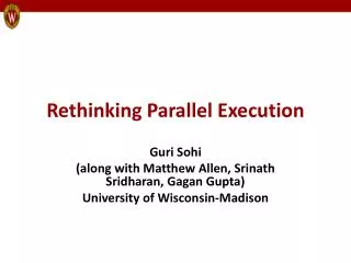 Rethinking Parallel Execution