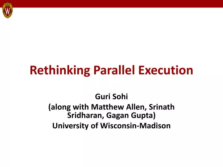 rethinking parallel execution