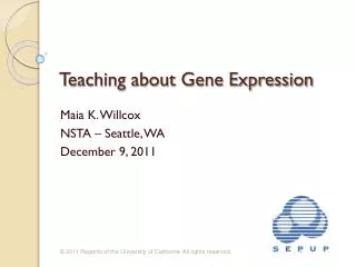 Teaching about Gene Expression