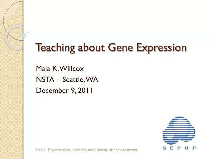teaching about gene expression