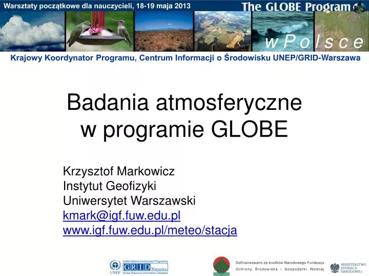 badania atmosferyczne w programie globe