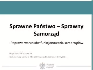 poprawa warunk w funkcjonowania samorz d w