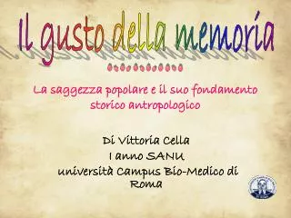 la saggezza popolare e il suo fondamento storico antropologico