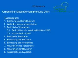 ordentliche mitgliederversammlung 2014