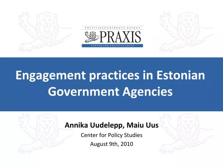 engagement practices in estonian government agencies