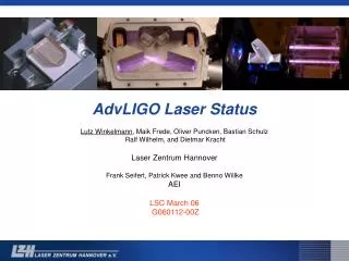 AdvLIGO Laser Status