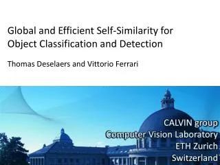 Global and Efficient Self-Similarity for Object Classification and Detection