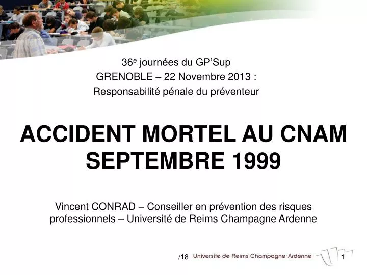 accident mortel au cnam septembre 1999