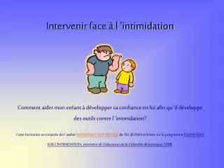 intervenir face l intimidation